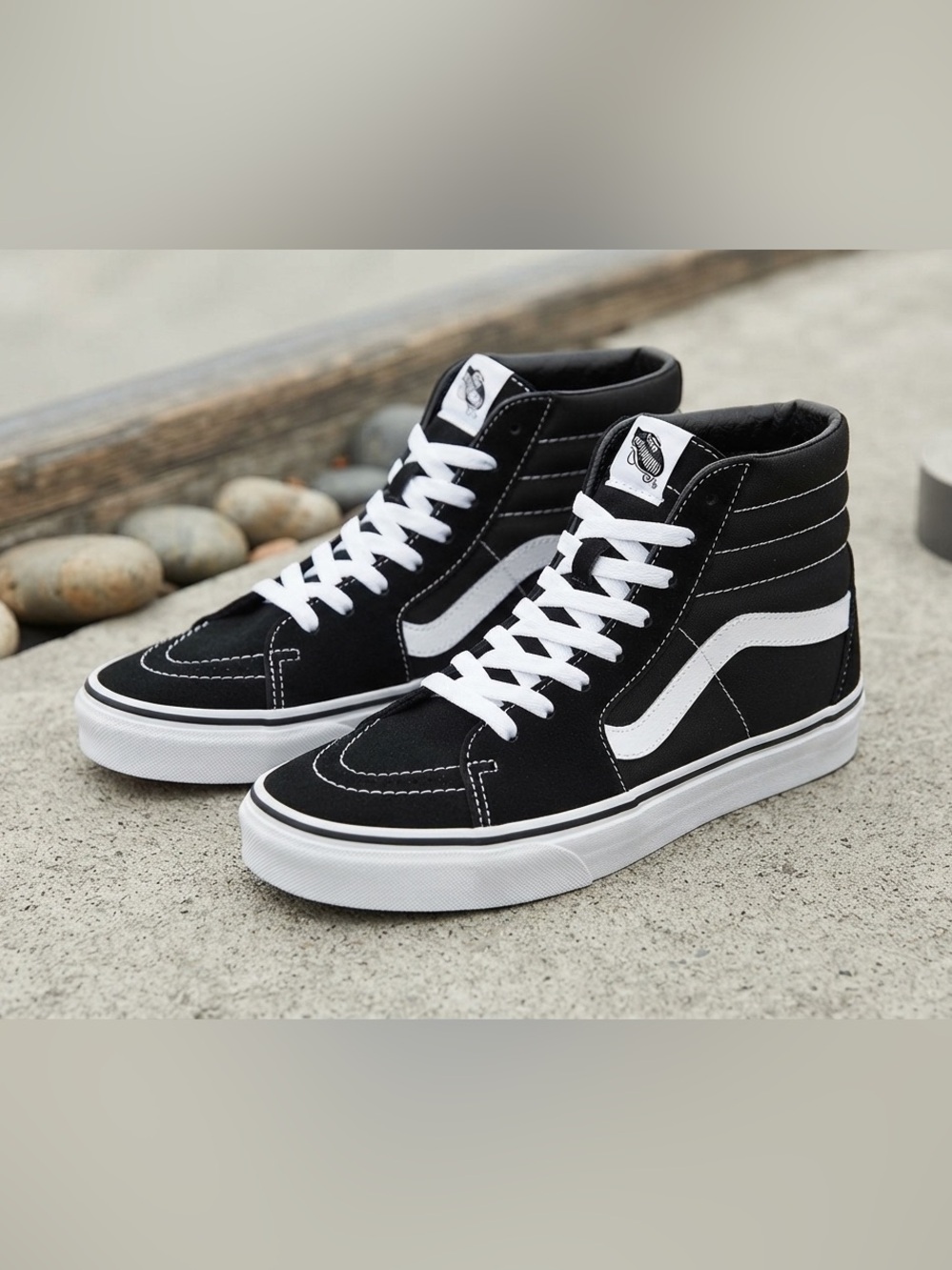 Vans Black & White Sk8-Hi Classic High-Top Sneakers